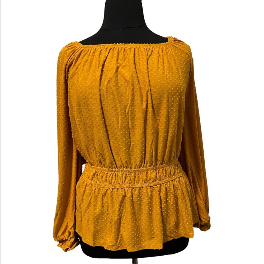 Lane Bryant Square-Neck Knit Blouse With Elastic Waist